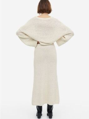 H&M flared boucle texture Knit A-Line Maxi Skirt